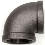 Black Malleable Iron 90 Deg Street Elbow, 1"